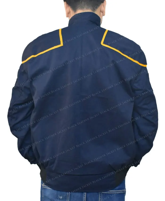Bentley Indianapolis Colts Blue Full Snap Bomber Jacket Back Side