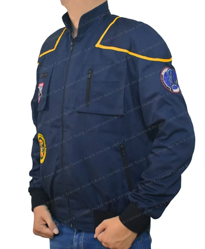 Bentley Indianapolis Colts Blue Full Snap Bomber Jacket Right Side