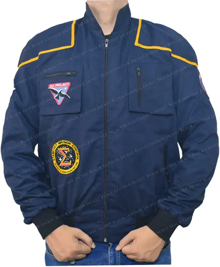 Bentley Indianapolis Colts Blue Full Snap Bomber Jacket