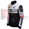 Berna J Edikted Women Black And White Collar Moto Bomber Jacket