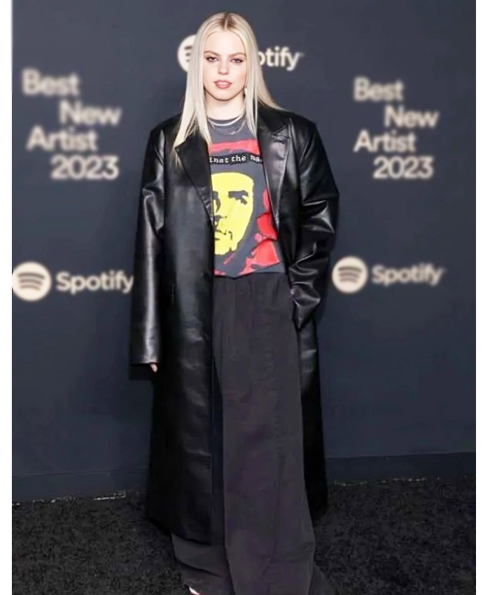 Best New Artist Renee Rapp Black Leather Coat