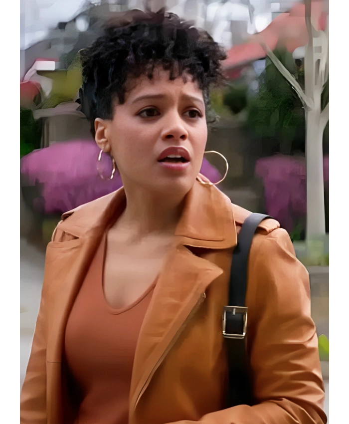 Bethany Brown Murder In A Small Town 2025 Brown Leather Jacket