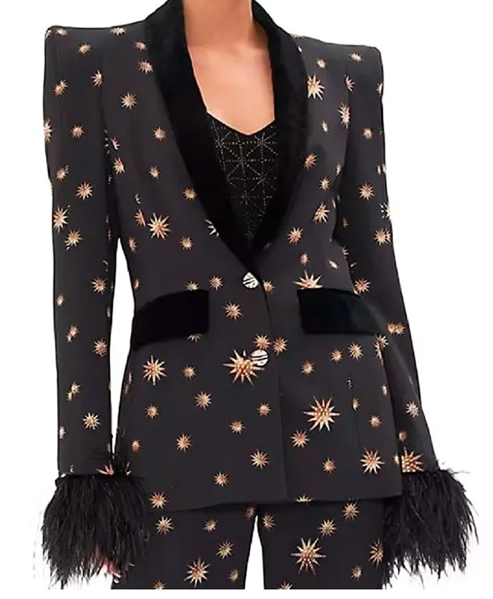 Bev Melon TV Series Only Murders In The Building Season 04 Molly Shannon Star Printed Blazer For Unisex