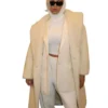 Beyoncé Cream Teddy Button Coat