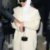 Beyoncé Cream Teddy Button Coat For Womens