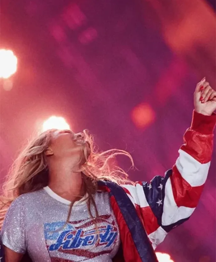 Beyonce Michael Hoban American Flag Leather Jacket - Image 4
