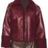 Beyond The Gates 2025 Ambyr Michelle Maroon Leather Jacket