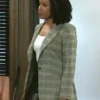 Beyond The Gates 2025 Arielle Prepetit Grey Plaid Blazer