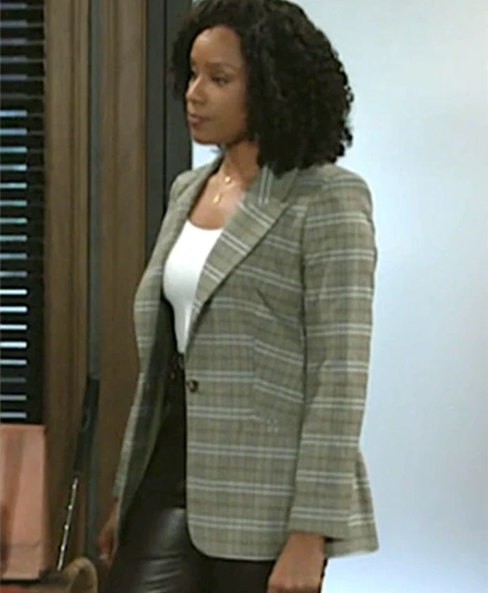 Beyond The Gates 2025 Arielle Prepetit Grey Plaid Blazer