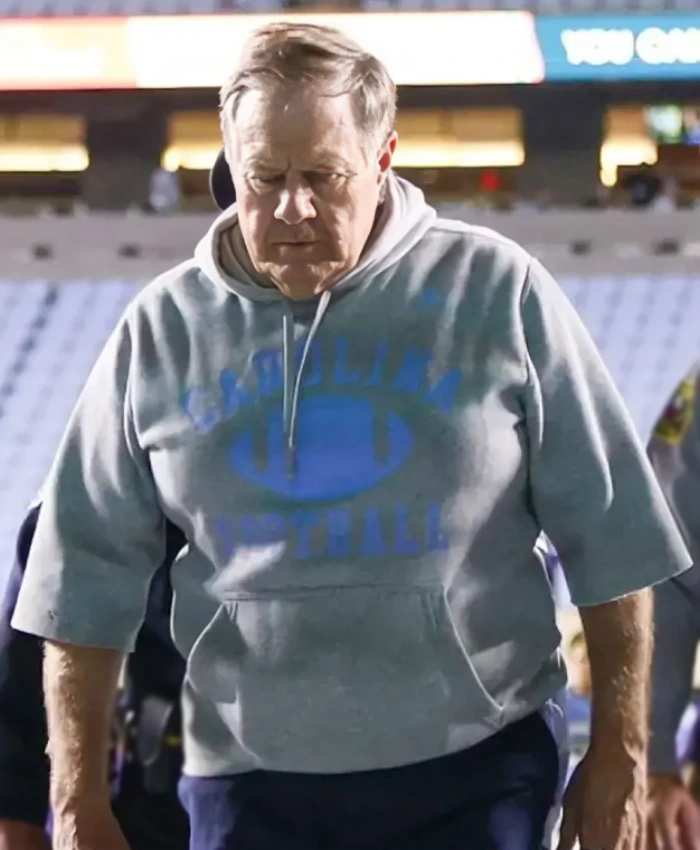 Bill Belichick TCU v North Carolina Grey Hoodie - Image 2
