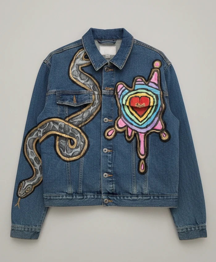 Birthday Present 2026 Zayn Malik Printed Blue Denim Jacket