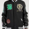 Black Boston Celtics Wool Varsity Jacket