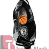 Black Brooklyn Nets Amalia Leather Varsity Jacket