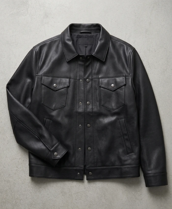 Black Leather Jacket Of Travis Kelce