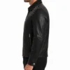 Black Studded Leather Jacket for Mens