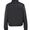 Black New York Knicks Triple Varsity Wool Leather Jacket