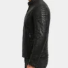 Black Washed Maroon Tone Cafe Racer Leather Jacket Mens