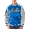 Blue Silver Dallas Mavericks Renegade Varsity Satin Jacket
