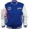 Blue And White Seattle Seahawks 50th Season Varsity Jacket