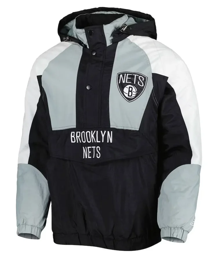 Body Check Brooklyn Nets Half Zip Hoodie Jacket