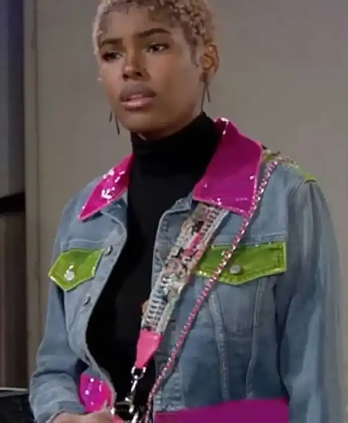 Bold And The Beautiful Paris Buckingham Denim Blue Jacket