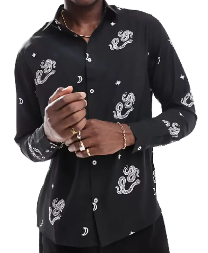 Bold And The Beautiful 2025 Delon De Metz Print Snake Shirt