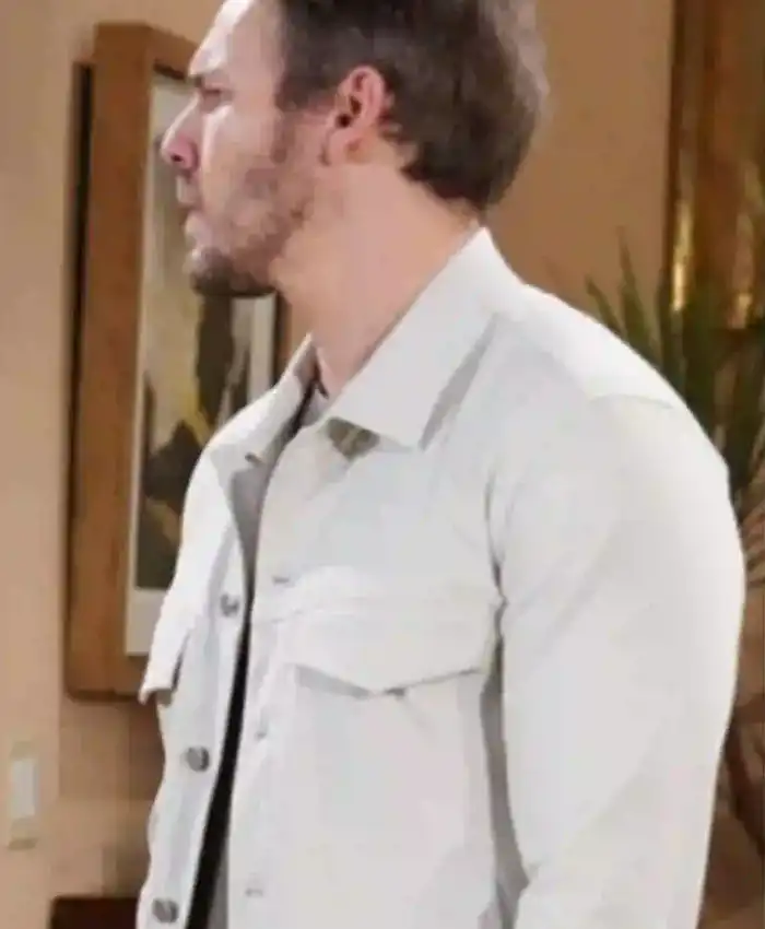 Bold And The Beautiful Liam Spencer White Trucker Jacket