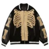 Bones Harajuku Skeleton Black Leather Jacket