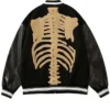 Bones Harajuku Skeleton Leather Black Jacket
