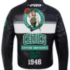 Boston Celtics Moto Leather Black Jacket