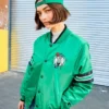 Boston Celtics Starter Green Satin Bomber Jacket