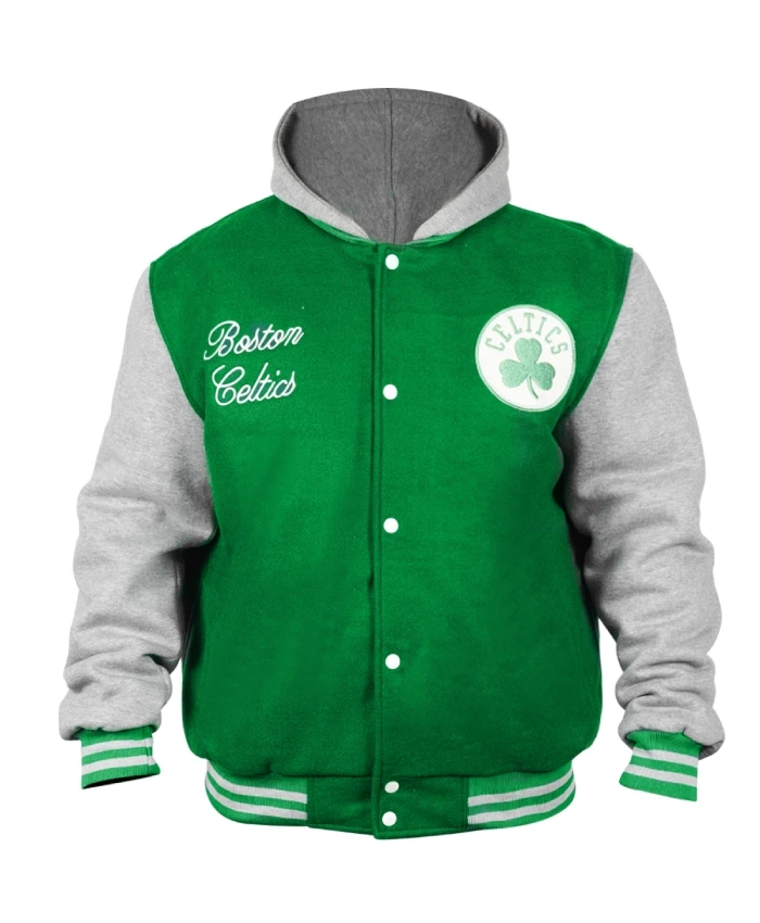 Boston Celtics Throwback Prep Kelly Green Snap Tab Jacket