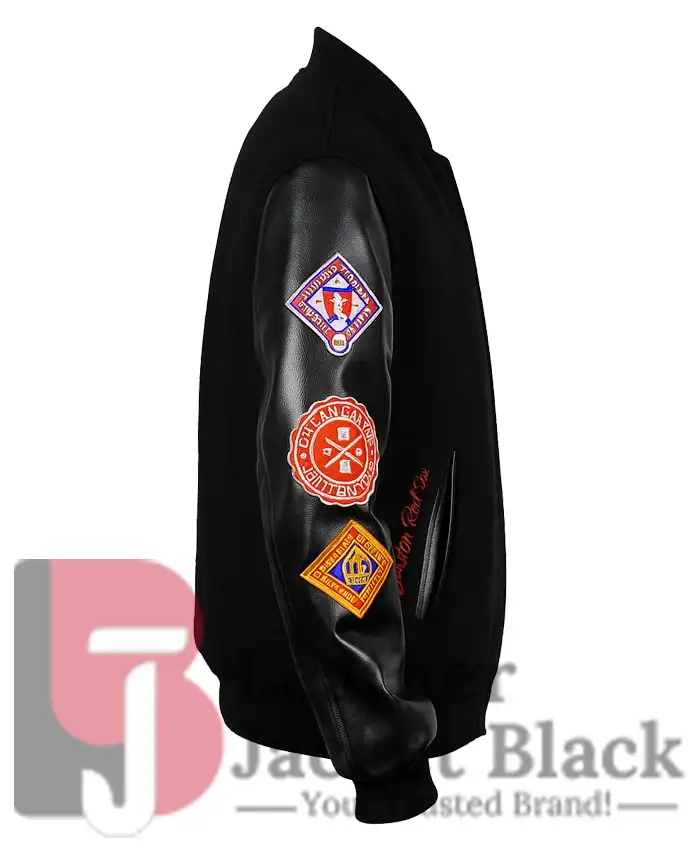 Boston Red Sox Black Out Vintage Black Logo Varsity Jacket