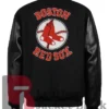 Boston Red Sox Black Out Vintage Logo Black Varsity Jacket 1