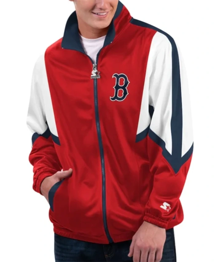 Boston Red Sox Lead Runner Red Full Zipper Jacket