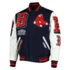 Boston Red Sox Mash Up Navy Blue And White Varsity Jacket