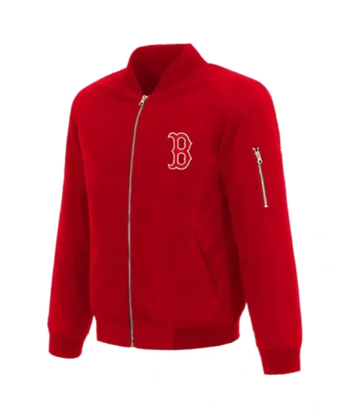 Boston Red Sox Red Vintage Bomber Jacket