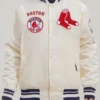 Boston Red Sox Retro Classic Rib OFF White Varsity Jacket