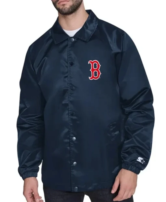Boston Red Sox Retro Logo Coaches Navy Blue Jacket