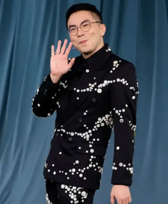 Bowen Yang 5th Annual Gala Black Printed Blazer