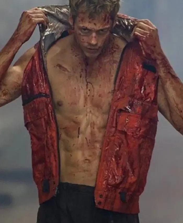 Boy Kills World 2023 Bill Skarsgard Red Vest