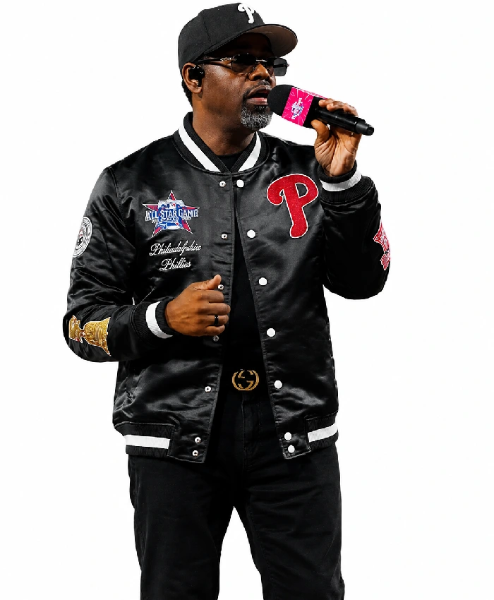 Boyz II Men MLB All Star Game 2026 Black Satin Jacket - LJB