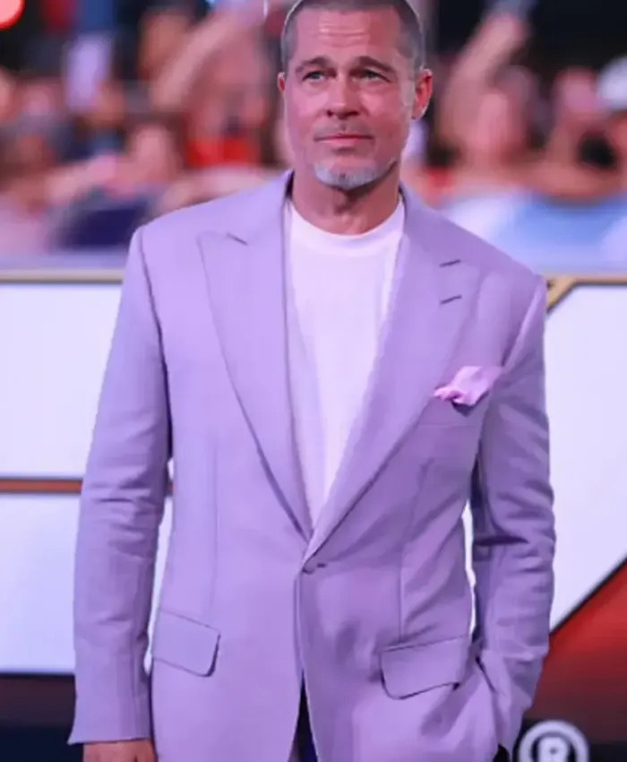 Brad Pitt Fan Event The Movie F1 Purple Blazer
