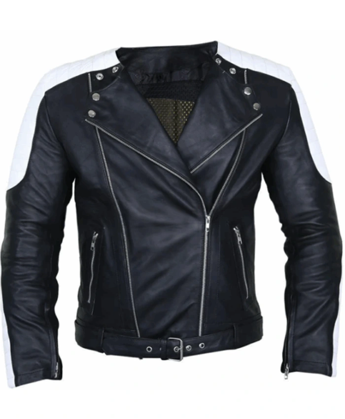 Brando Belted Black Biker Leather Jacket