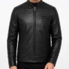 Brian Tee Reacher S03 Black Leather Jacket Mens