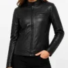 Brian Tee Reacher S03 Black Leather Jacket Womens