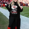 Brittany Mahomes Black Shearling Fur Coat