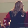 Brittany Mahomes Kansas City Chiefs Black And Red Letterman Varsity Jacket