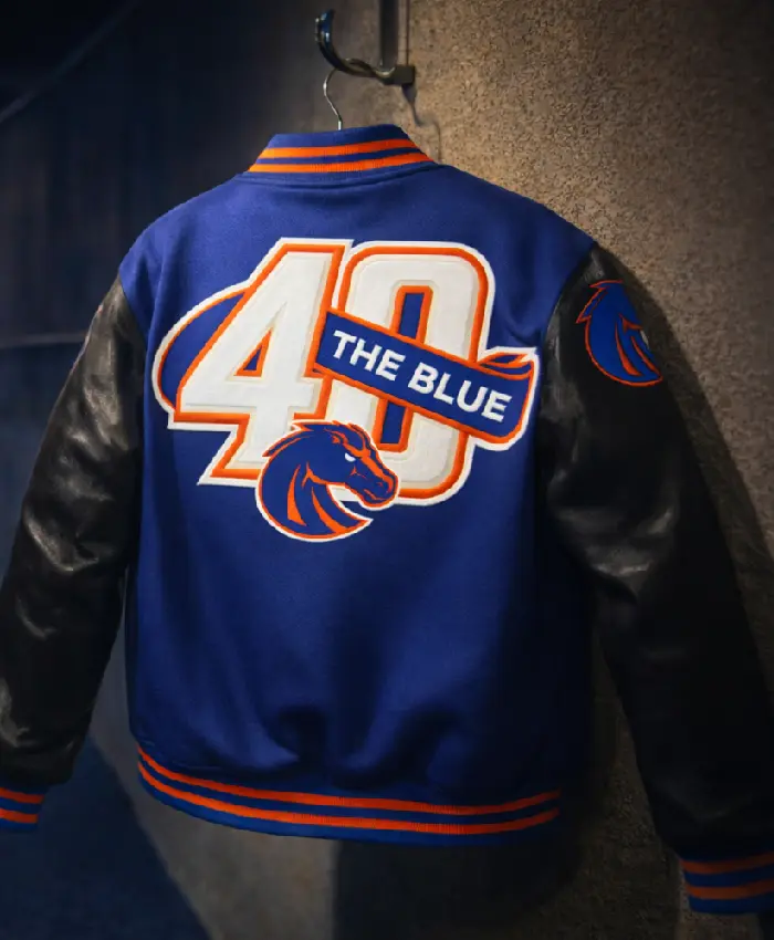 Broncos Blue Turf 40th Anniversary Varsity Jacket - Image 4