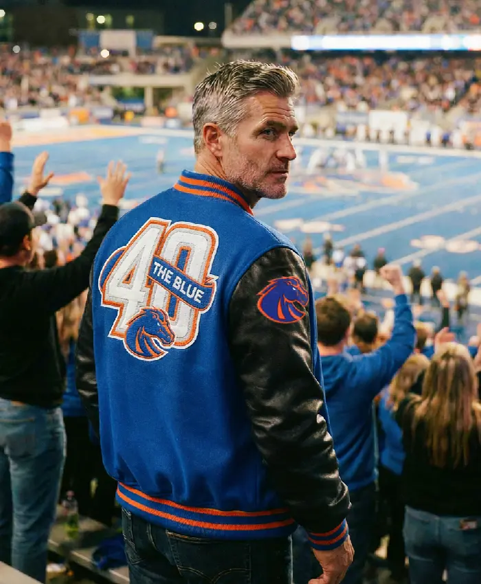 Broncos Blue Turf 40th Anniversary Varsity Jacket - Image 3